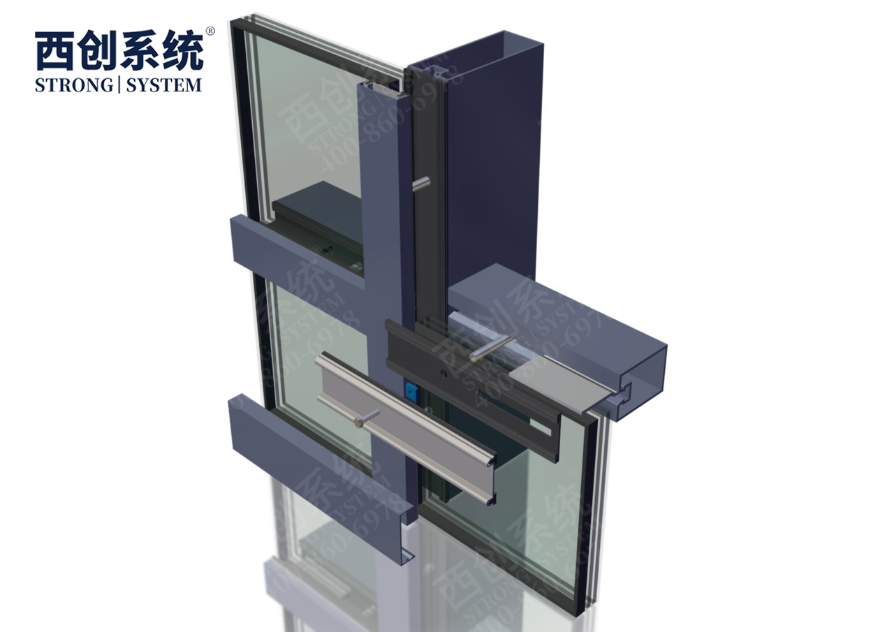 湖北荊州文化中心150mm×60mm×3mm冷彎精制鋼乙級(jí)防火幕墻——西創(chuàng)系統(tǒng)(圖14)