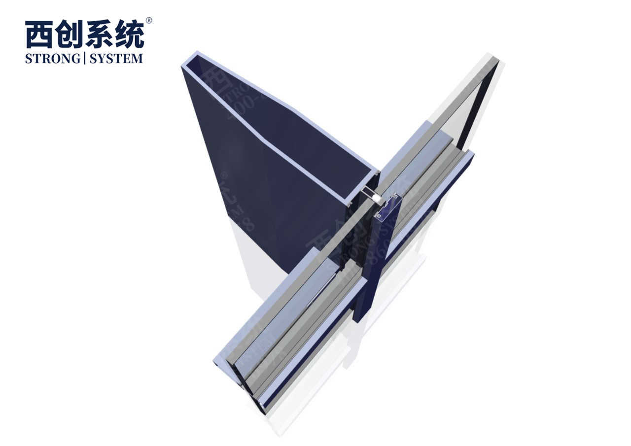 上海青浦項目銑卡槽錐形（平頭）精致鋼/前抗面加厚矩形精制鋼玻璃幕墻系統-西創(chuàng)系統(圖8)