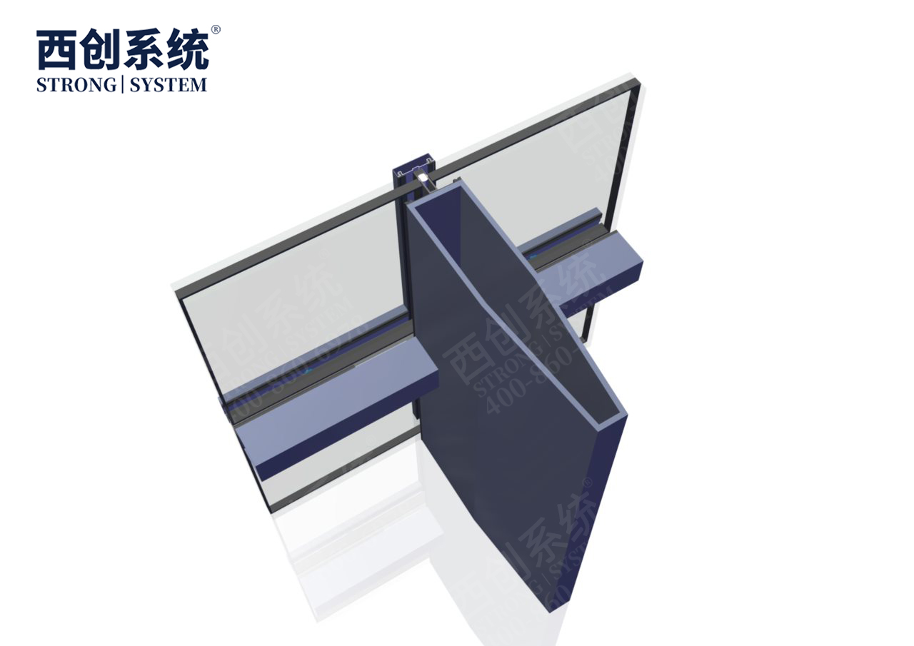 上海青浦項目銑卡槽錐形（平頭）精致鋼/前抗面加厚矩形精制鋼玻璃幕墻系統-西創(chuàng)系統(圖6)
