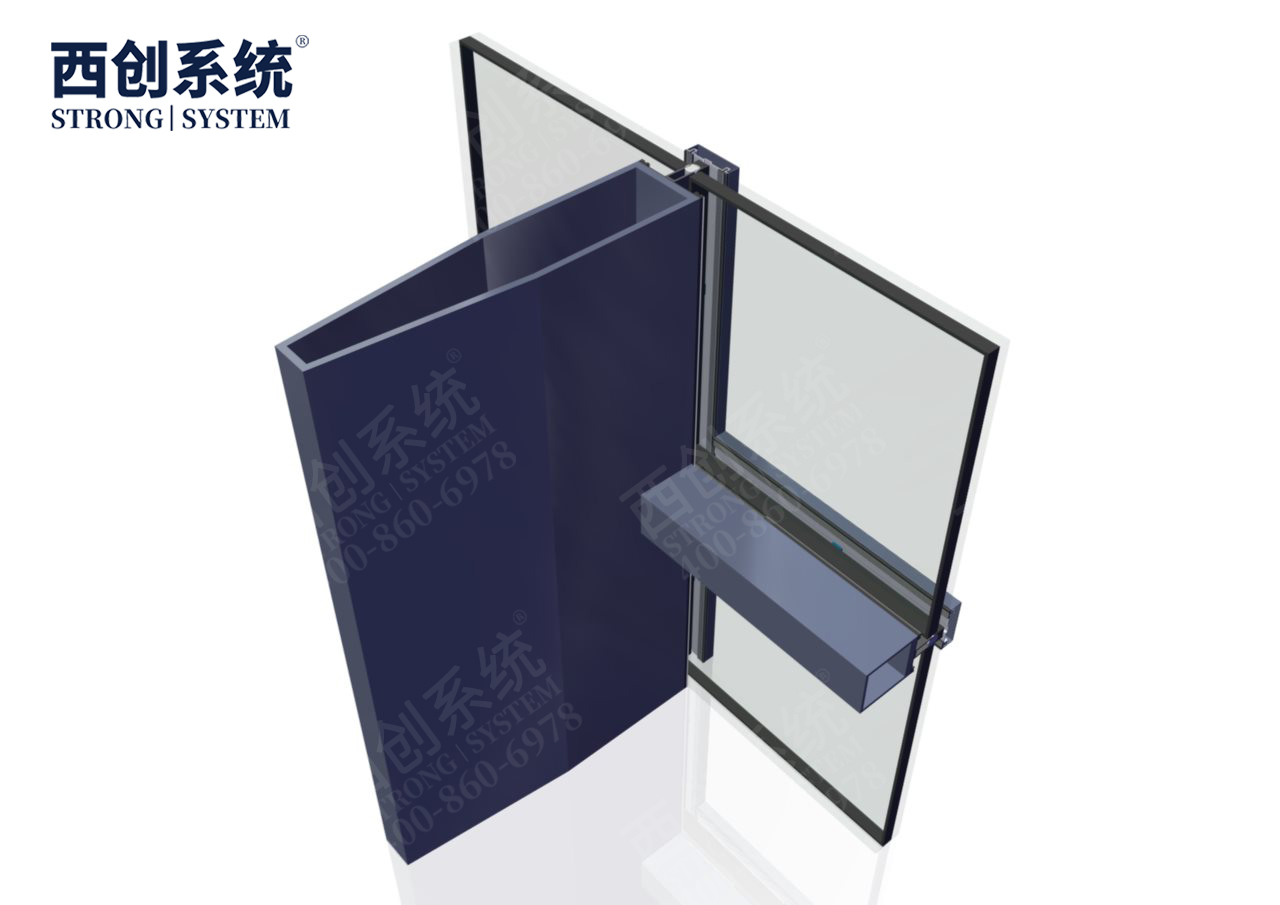 上海青浦項目銑卡槽錐形（平頭）精致鋼/前抗面加厚矩形精制鋼玻璃幕墻系統-西創(chuàng)系統(圖7)